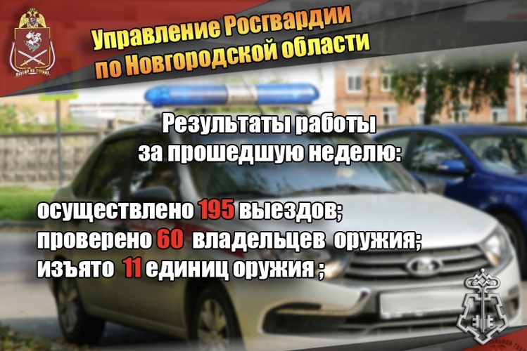 Новгородские росгвардейцы осуществили 195 выездов на охраняемые объекты по сигналу тревога