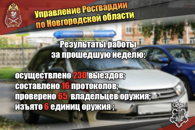 Новгородские росгвардейцы выполнили 230 выездов на охраняемые объекты по сигналу «тревога»